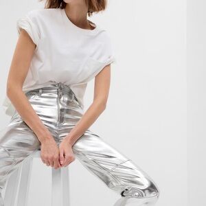 Silver Metallic Women Jeans